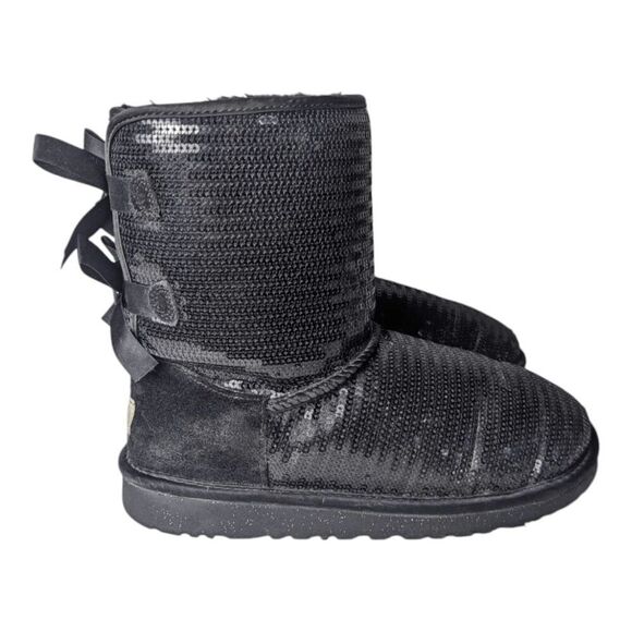 UGG Bailey Bow Short "Sequin" Winter Boot Size 6 - Picture 3 of 8
